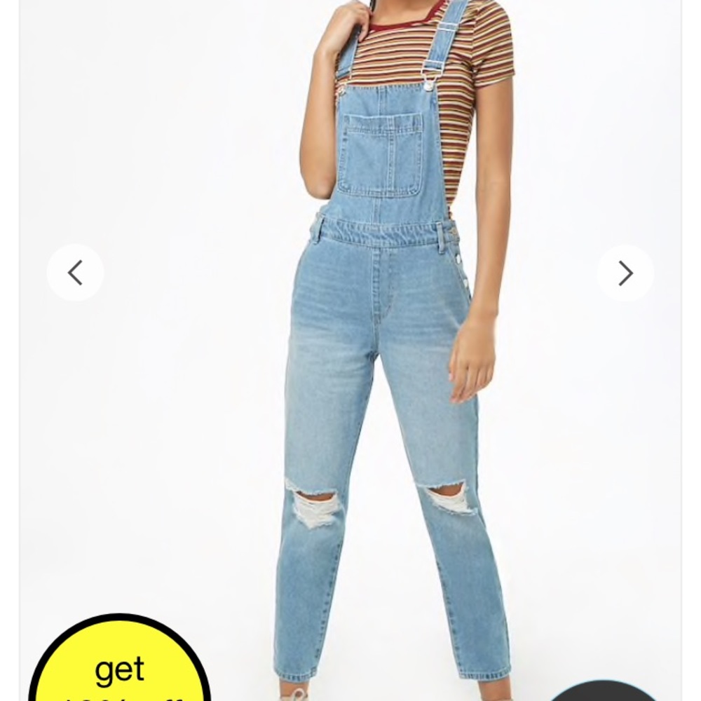 Forever 21 distressed knee overall